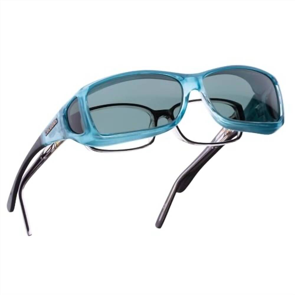 NEW COCOONS unisex wide line ml fitover sunglasses in aqua/gray